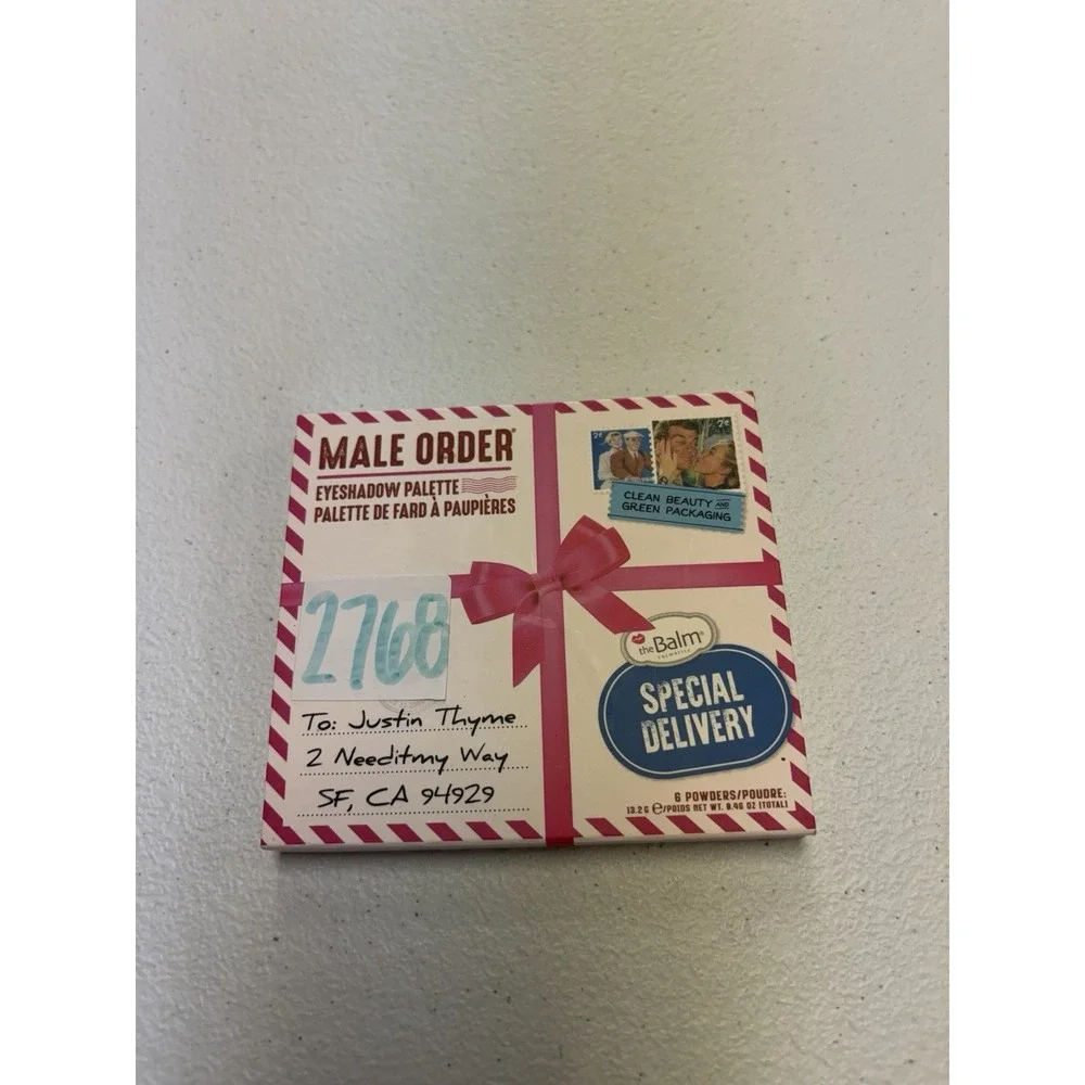The Balm Cosmetics-  Male Order - Eyeshadow Palette - 6 Shades - New In Box